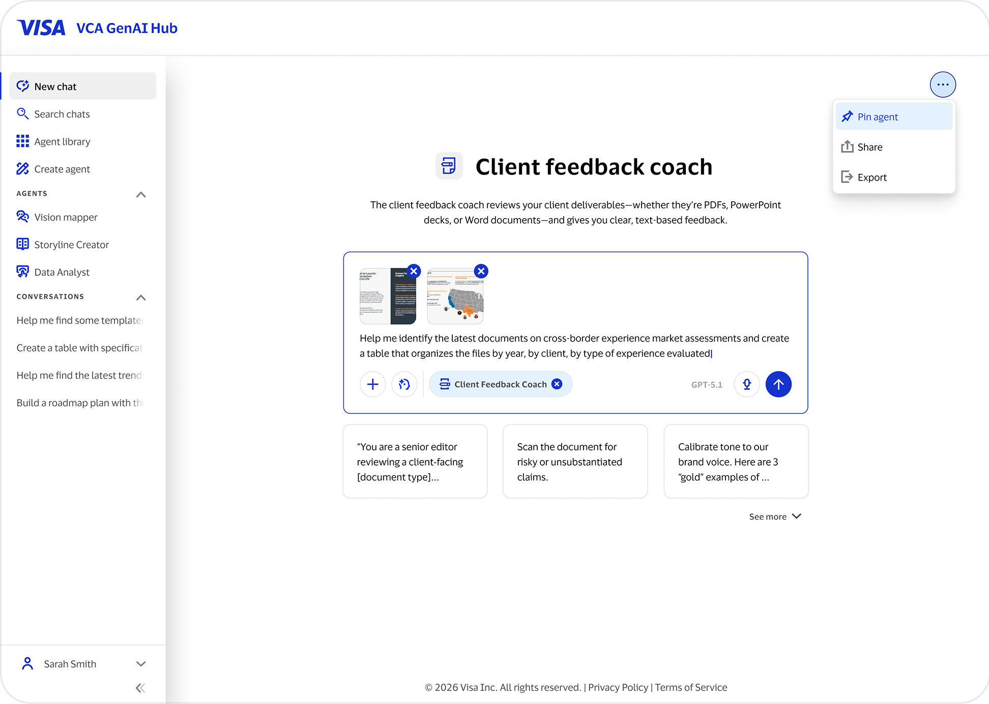 Welcome walkthrough introducing Agent Marketplace features