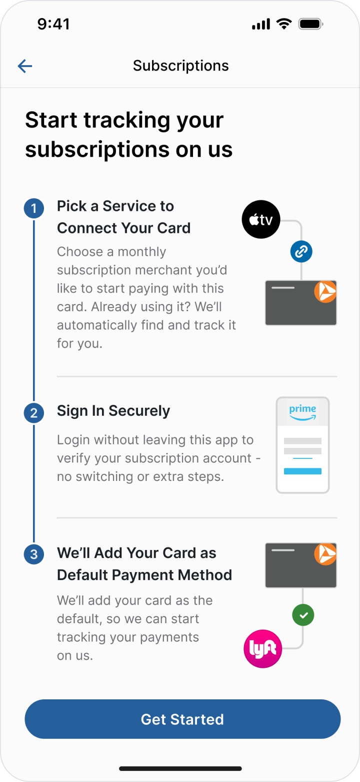 Start tracking your subscriptions overview