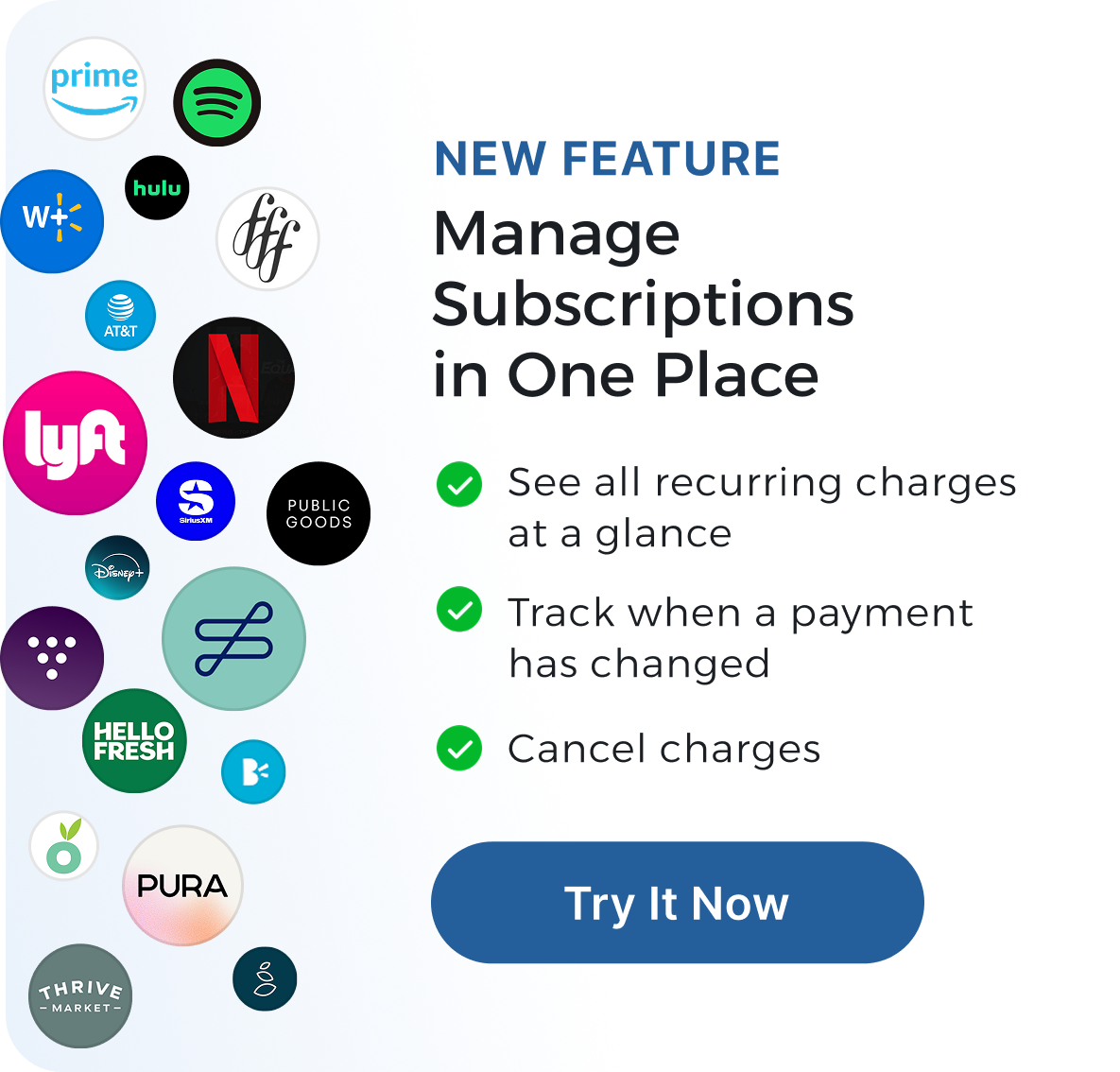 Manage subscriptions in one place feature summary
