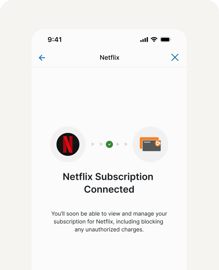 Card connected success confirmation screen
