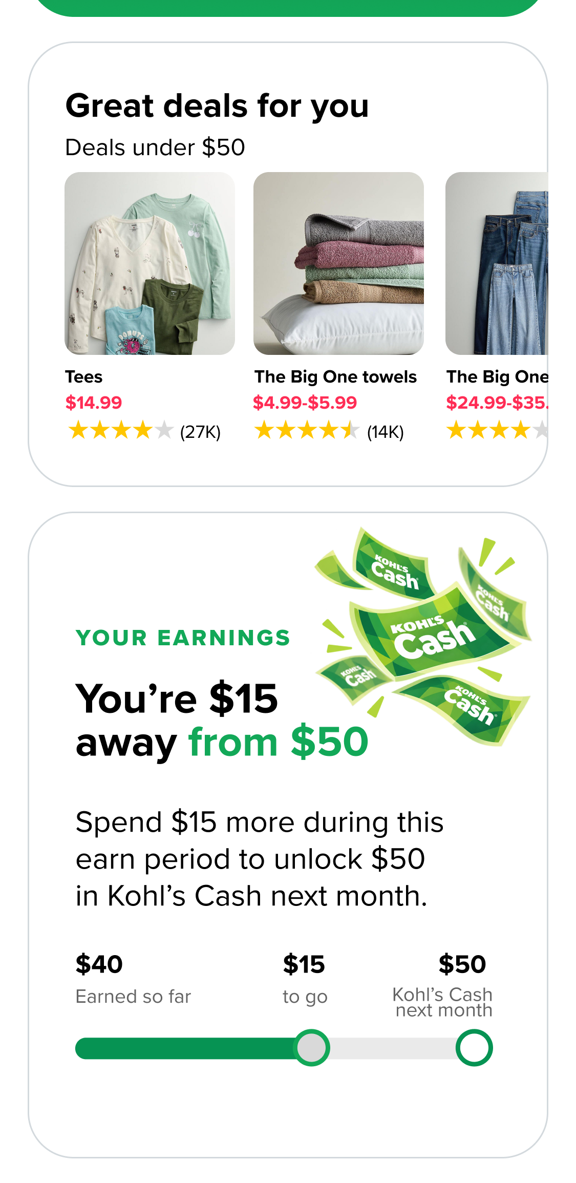 Kohl's loyalty mobile experience